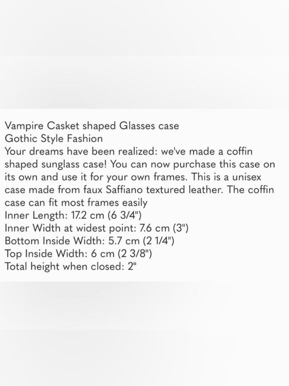 Coffin-Shaped sunglasses holder - Picture 3 of 3